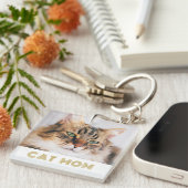 Cat mam Foto Sleutelhanger (Voorkant Rechts)