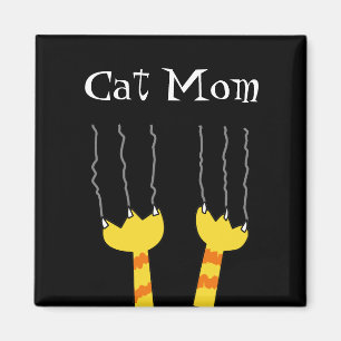 Cat mam Funny Cat Scratch Whimsical Kat Magnet