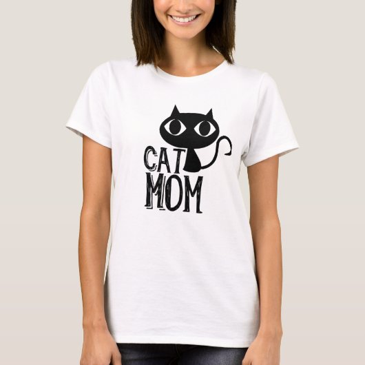 Cat mam Funny cat silhouette schattig T-shirt (Voorkant)