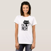 Cat mam Funny cat silhouette schattig T-shirt (Voorkant volledig)