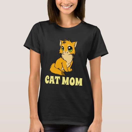 CAT MAM GEMBER DAMES T-SHIRTS (Voorkant)