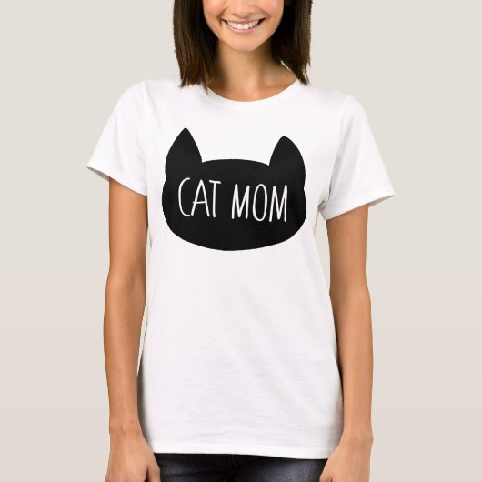 Cat mam grappig silhouet t-shirt (Voorkant)