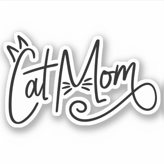 Cat mam Laptop Sticker (Voorkant)