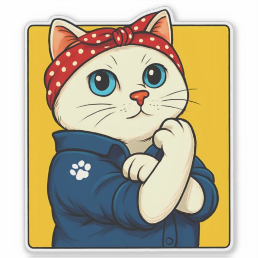 Cat Mam Moederdag Sticker (Voorkant)