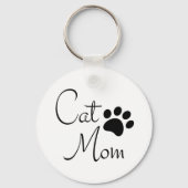 Cat mam Paw Print Gezegde Sleutelhanger (Voorkant)