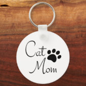 Cat mam Paw Print Gezegde Sleutelhanger (Voorkant)