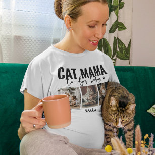 Cat Mama   3 Foto-collage T-shirt