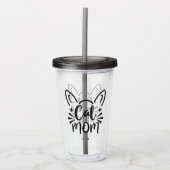 Cat mama acryl drinkbeker (Voorkant)