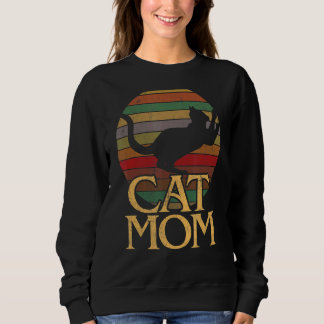 Cat Mama Beach Retro Sunset  Mode Cat M Trui
