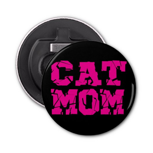 Cat mama button flesopener (Voorkant)