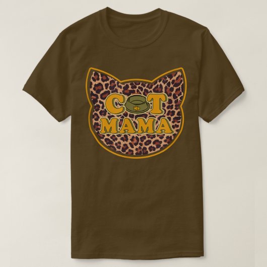 Cat Mama Cat Bowl Leopard Cat Lovers Moederdag T-shirt (Design voorkant)