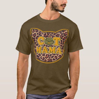 Cat Mama Cat Bowl Leopard Cat Lovers Moederdag T-shirt
