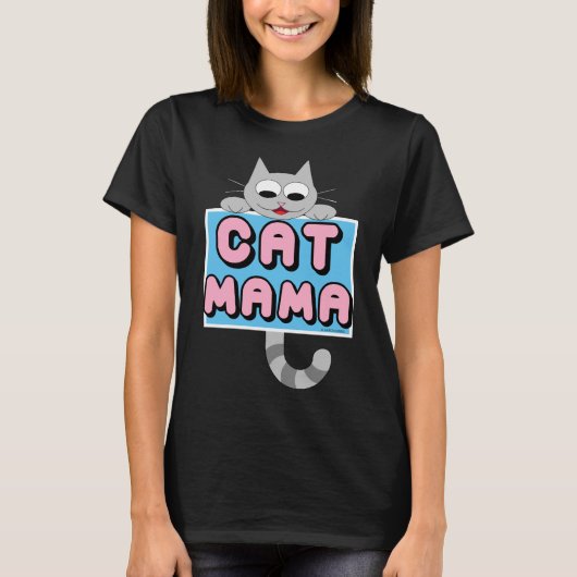 "CAT MAMA" Cute Cat Lover T shirt (Voorkant)