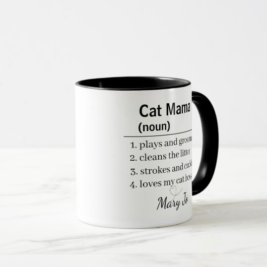 Cat Mama Definition Personalized Mug Mok (Voorkant rechts)