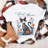 Cat Mama Folk Art T-Shirt Perfect voor Kattenliefh