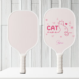 Cat Mama Gepersonaliseerd-Roze Schattige Cat Desig Pickleball Paddle