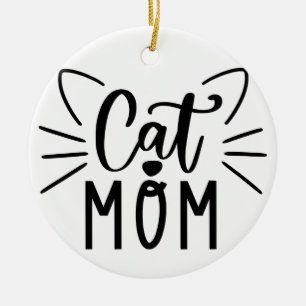 Cat mama keramisch ornament
