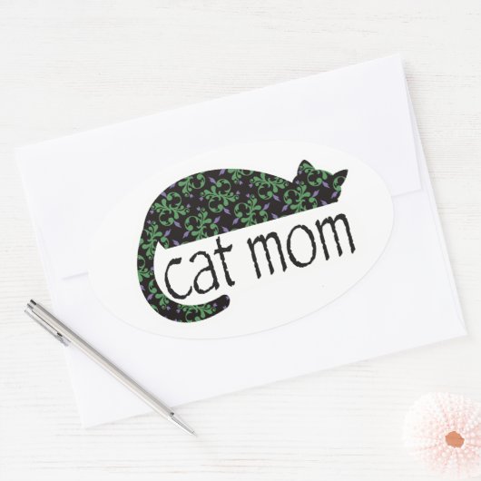 Cat mama ovale sticker (Envelop)