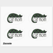 Cat mama ovale sticker (Vel)