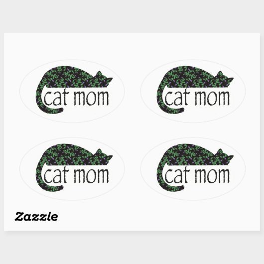 Cat mama ovale sticker (Vel)