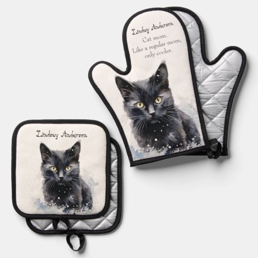 Cat mama ovenwant & pannenlap set (Voorkant / Achterkant)