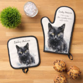 Cat mama ovenwant & pannenlap set (Top down)
