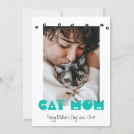 Cat mama | Pawprinters | Aangepaste Moederdag Feestdagenkaart