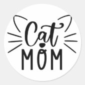 Cat mama ronde sticker (Voorkant)
