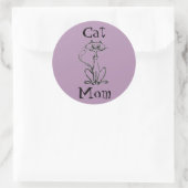 Cat mama ronde sticker (Tas)