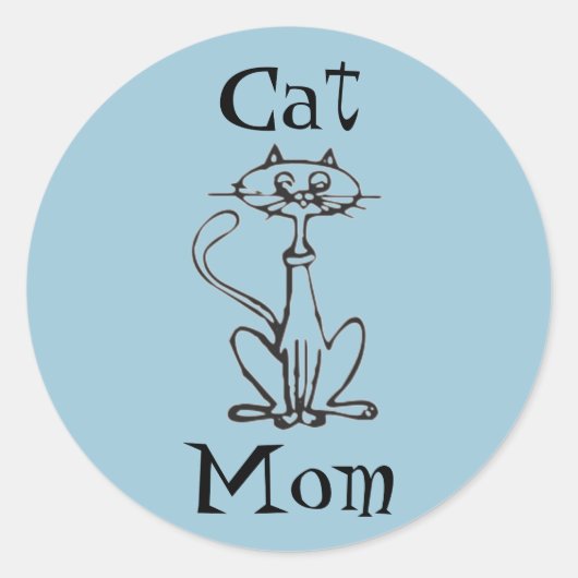 Cat mama ronde sticker (Voorkant)