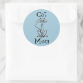 Cat mama ronde sticker (Tas)