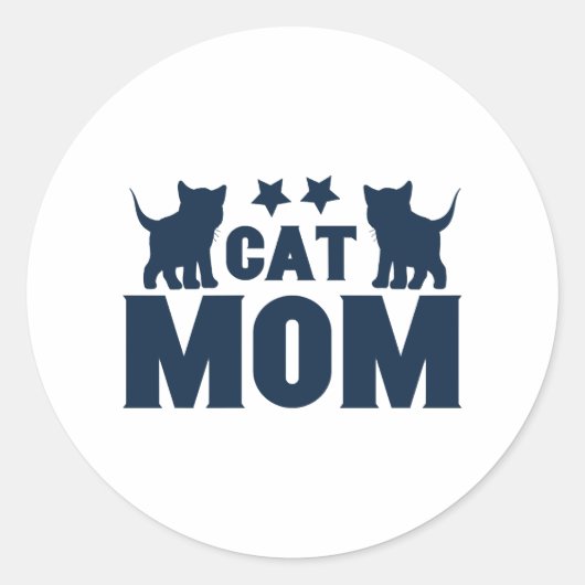 Cat mama ronde sticker (Voorkant)