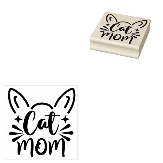 Cat mama rubberstempel (Gestempeld)