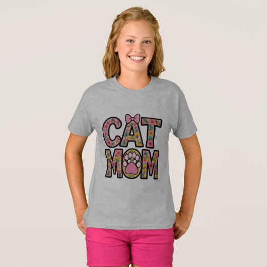 Cat mama t-shirt (Voorkant volledig)