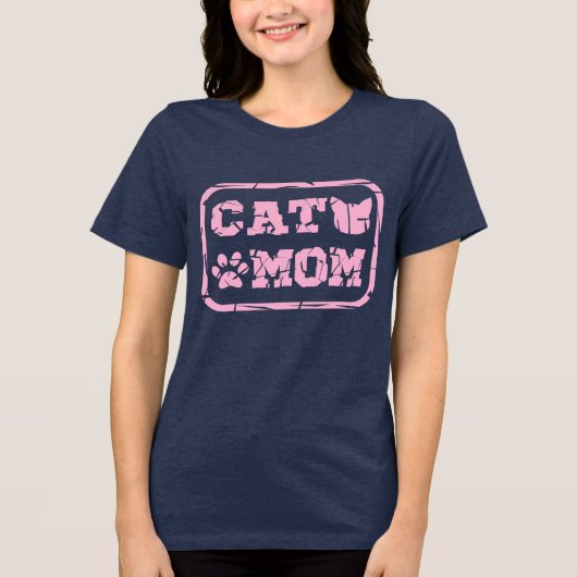 Cat mama Tri-Blend shirt (Voorkant)