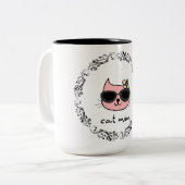 Cat mama tweekleurige koffiemok (Voorkant links)