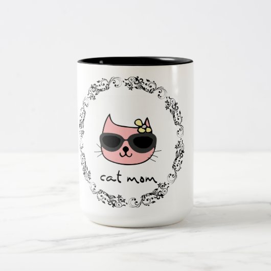 Cat mama tweekleurige koffiemok (Center)