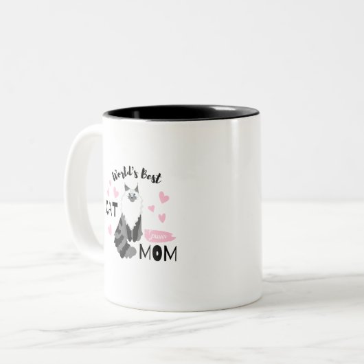 Cat mama tweekleurige koffiemok (Voorkant links)