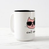 Cat mama tweekleurige koffiemok (Voorkant links)