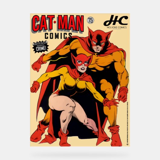 CAT-MAN Comics Acrylic Sign Acryl Bord (Voorkant)