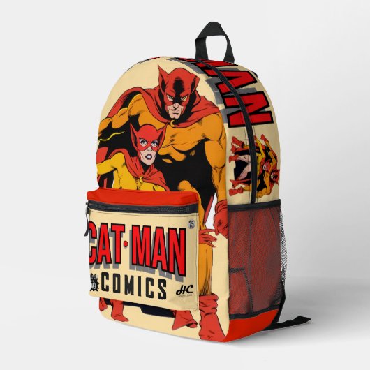 CAT-MAN Comics Backpack Bedrukte Rugzak (Achterkant Hoek Rechts)
