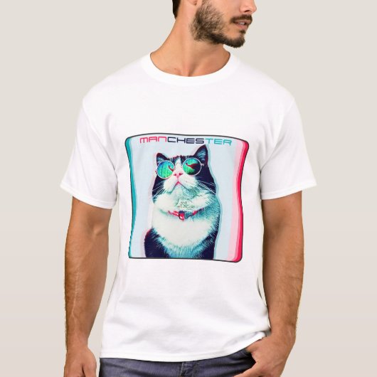 Cat Manchester in glazen T-shirt (Voorkant)