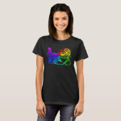 Cat Mandala Rainbow Kitty Geometric Yoga Meditatio T-shirt (Voorkant volledig)