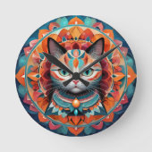 Cat Mandala Ronde Klok (Voorkant)