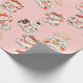 Cat Maneki Neko Pattern Cadeaupapier (Hoek)
