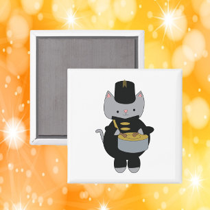 Cat Marching Band Snare Drum Zwart Goud Magneet