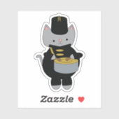 Cat Marching Band Snare Drum Zwart Goud Sticker (Vel)