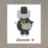 Cat Marching Band Snare Drum Zwart Goud Sticker