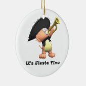 Cat Mariachi Black Fiesta Time Keramisch Ornament (Rechts)