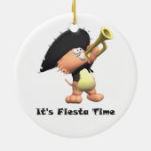 Cat Mariachi Black Fiesta Time Keramisch Ornament (Achterkant)